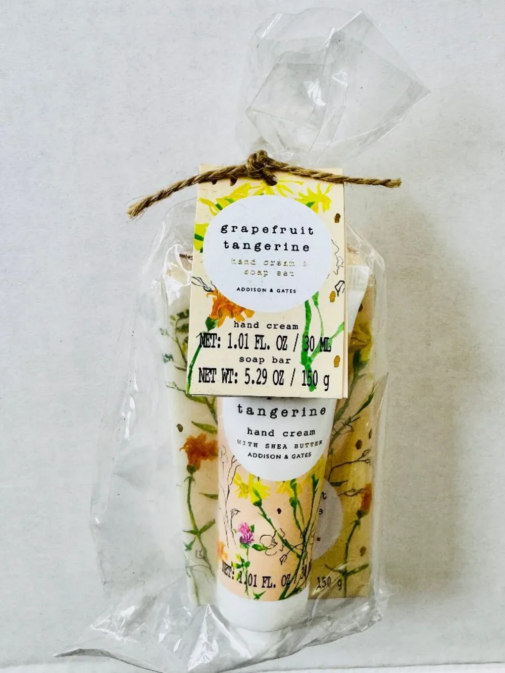 Addison & Gates Grapefruit Tangerine Hand Cream & Soap Travel Gift Set NEW